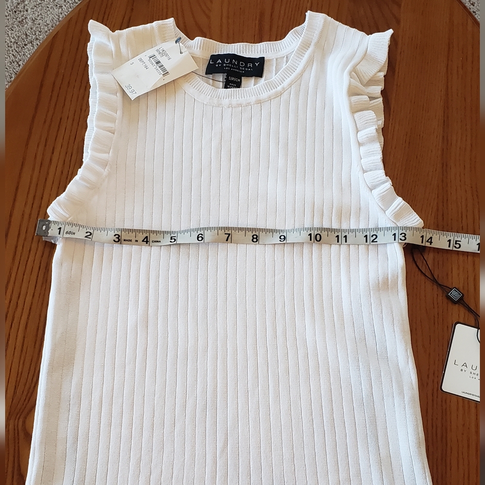Laundry by Shelli Segal white tank, size S - NEW - Picture 3 of 9